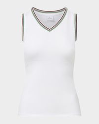 x Veronica Beard Spin Striped-Trim Tank Top