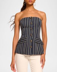 Tiffany Striped Button-Front Top