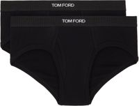TOM FORD Two-Pack Black Cotton Briefs