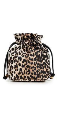 GANNI Printed Nylon Pouch Almond Milk One Size