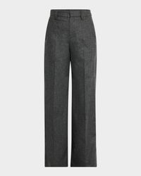 Straight Wool Cashmere Trousers
