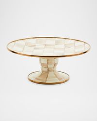 Mocha Check Mini Pedestal Platter