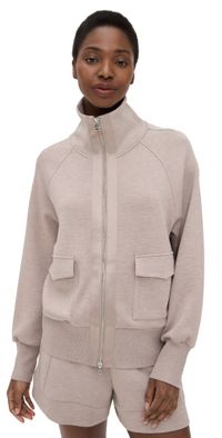 Varley Roxbury Zip Through Sweatshirt Taupe Marl XL