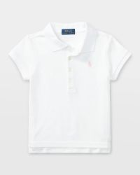 Girl's Logo Embroidered Short-Sleeve Polo Shirt, Size 2-4