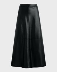 The Tavi Vegan Leather Midi Skirt