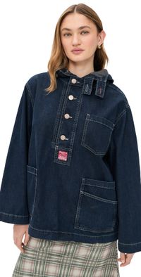 Damson Madder Briar Hoodie In Neptune Wash Blue 10