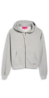 The Elder Statesman Daily Zip Unisex Hoodie Heather Grey XL