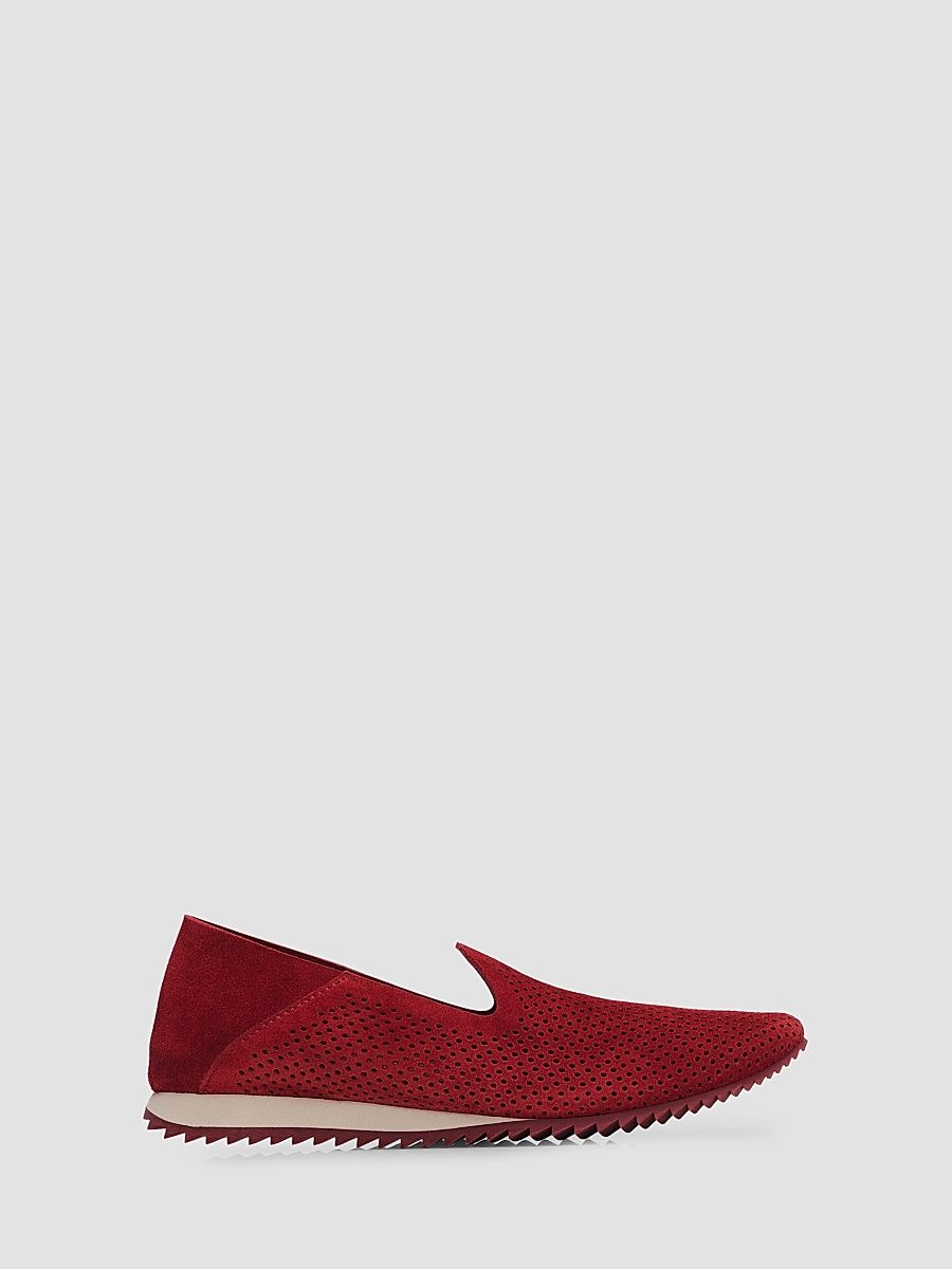 Women's Cristiane Perforated Suede Loafers - Chili Castoro - Size 12