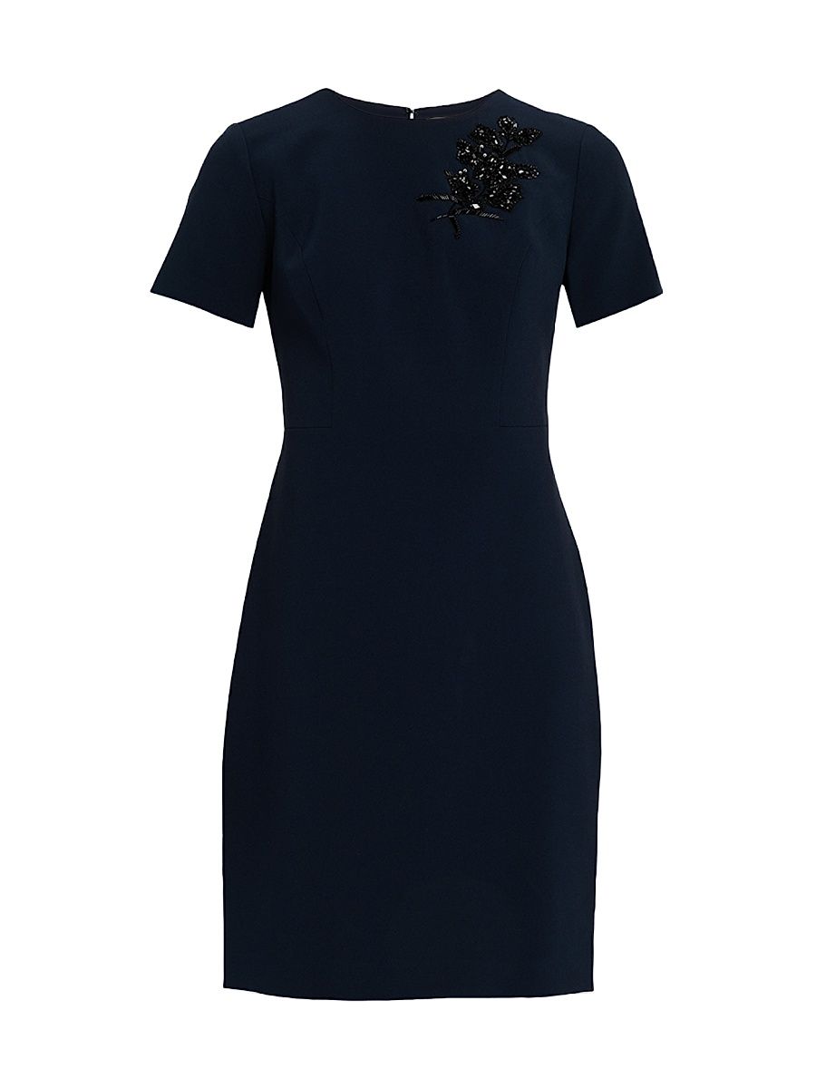 Women's Tamara Embellished Crepe Minidress - Midnight - Size 6