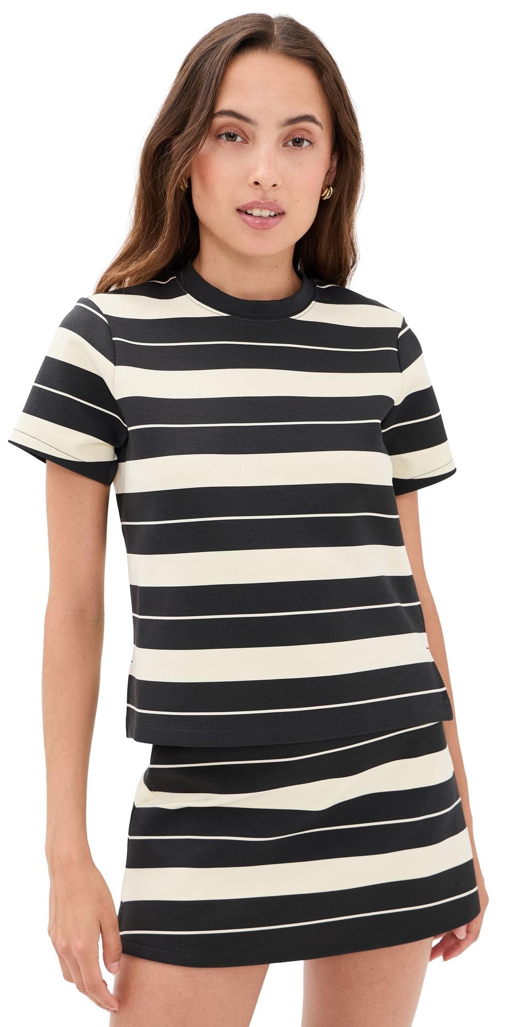 Renggli Stripe Slit Tee Cream/Ink L