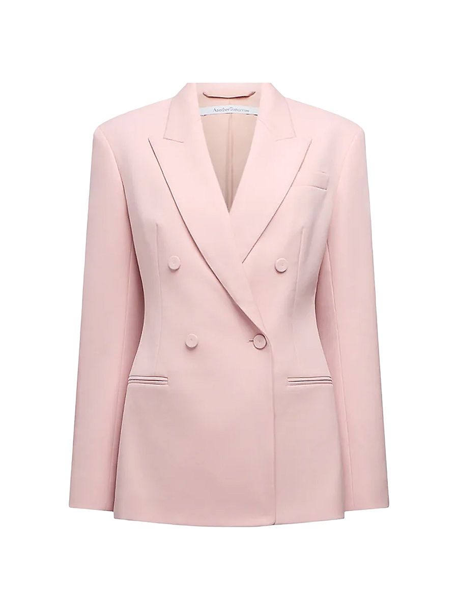 Women's Tailored Double Breasted Jacket - Lotus Pink - Size 10