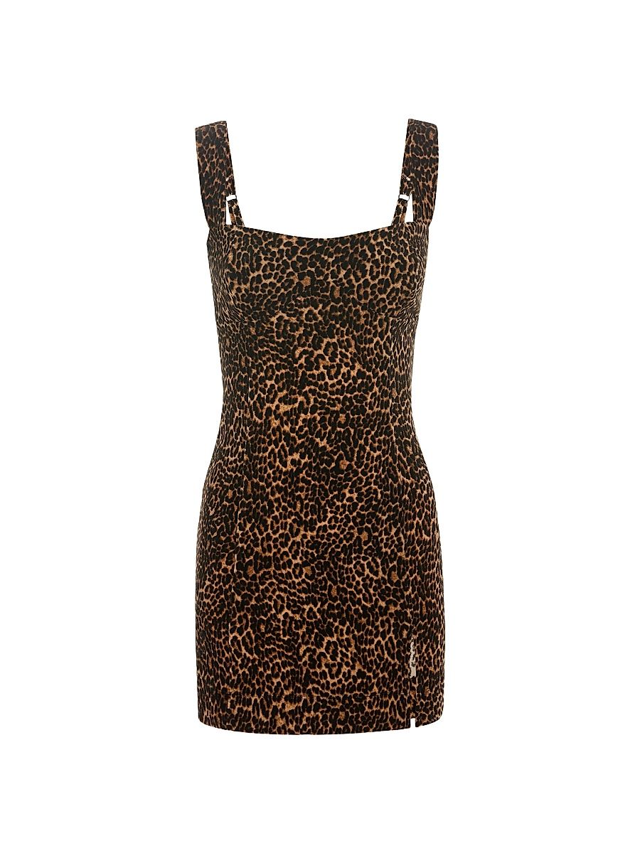 Women's Leopard Velvet Minidress - Mini Lucky Leopard - Size XS