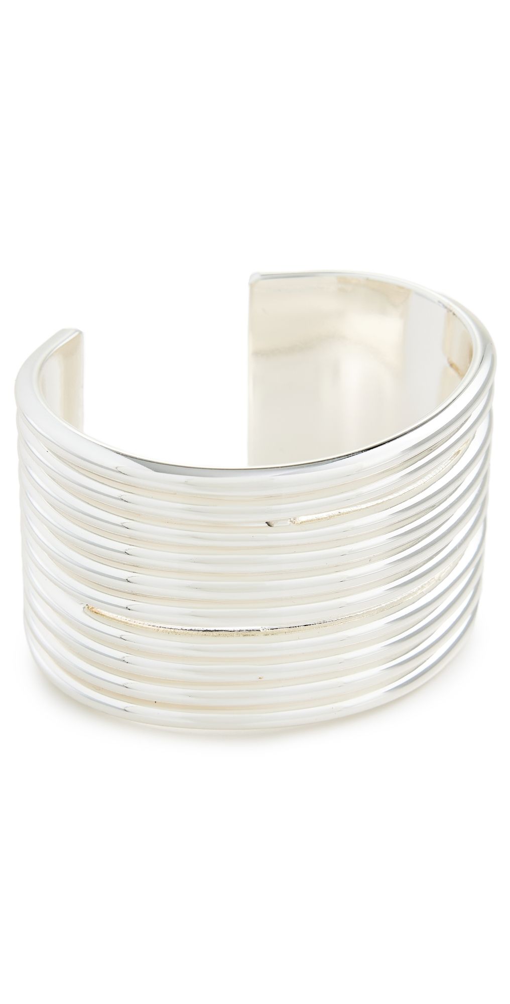 Madewell Ribbed Statement Cuff Bracelet Warm Silver One Size