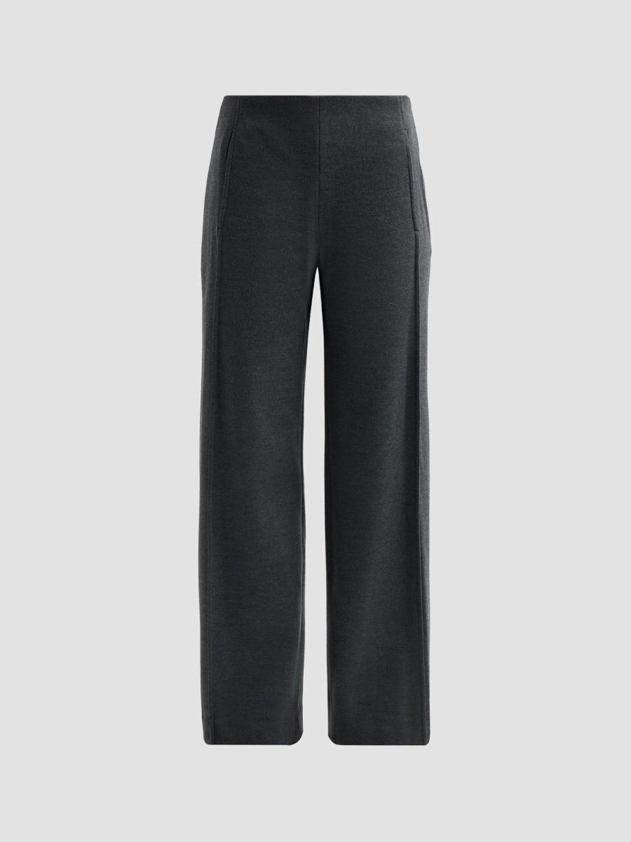Theory Women's Clean Straight Wool-Blend Pants - New Charcoal Melange - Size 00