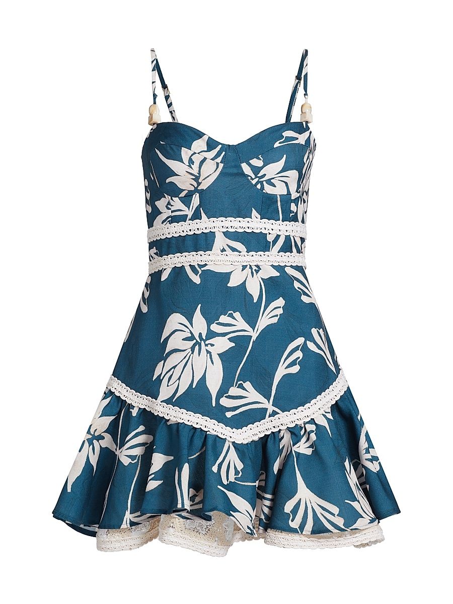 Women's Artichoke A-Line Minidress - Dark Blue - Size 12