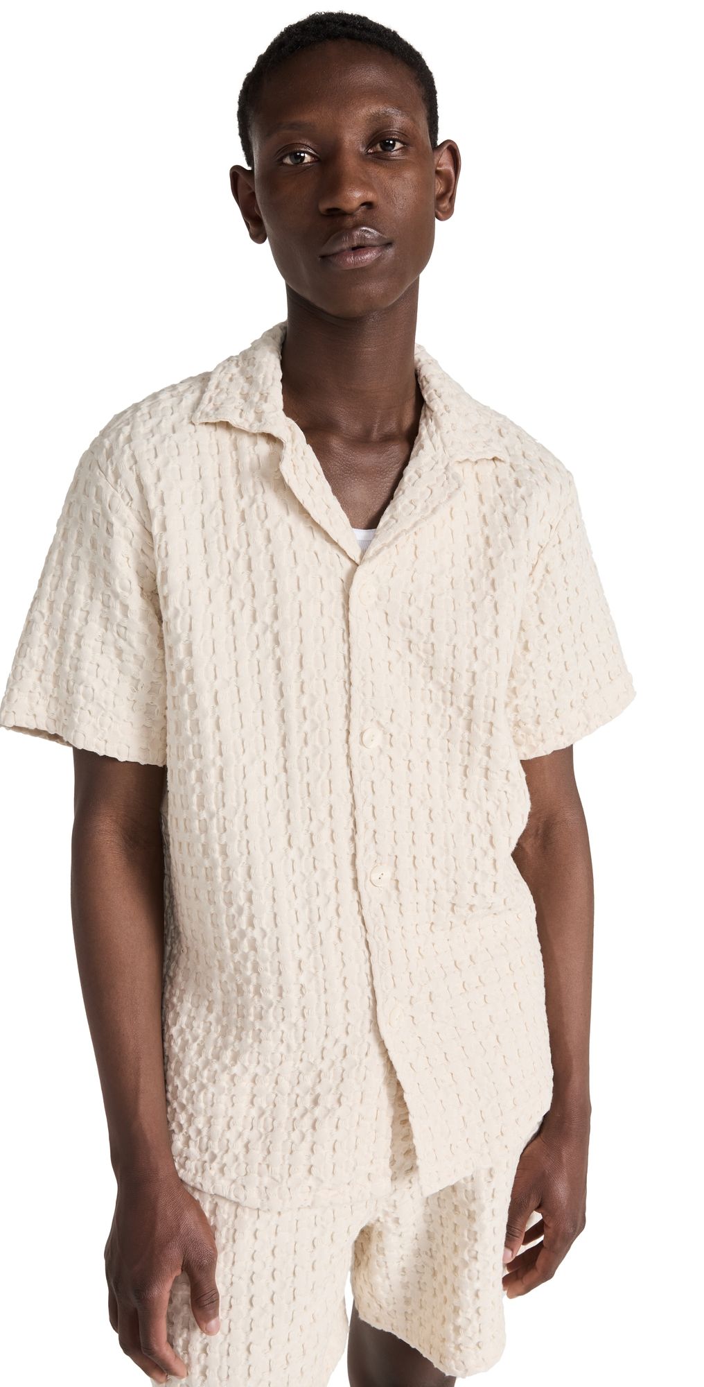OAS Cuba Waffle Shirt Ecru M