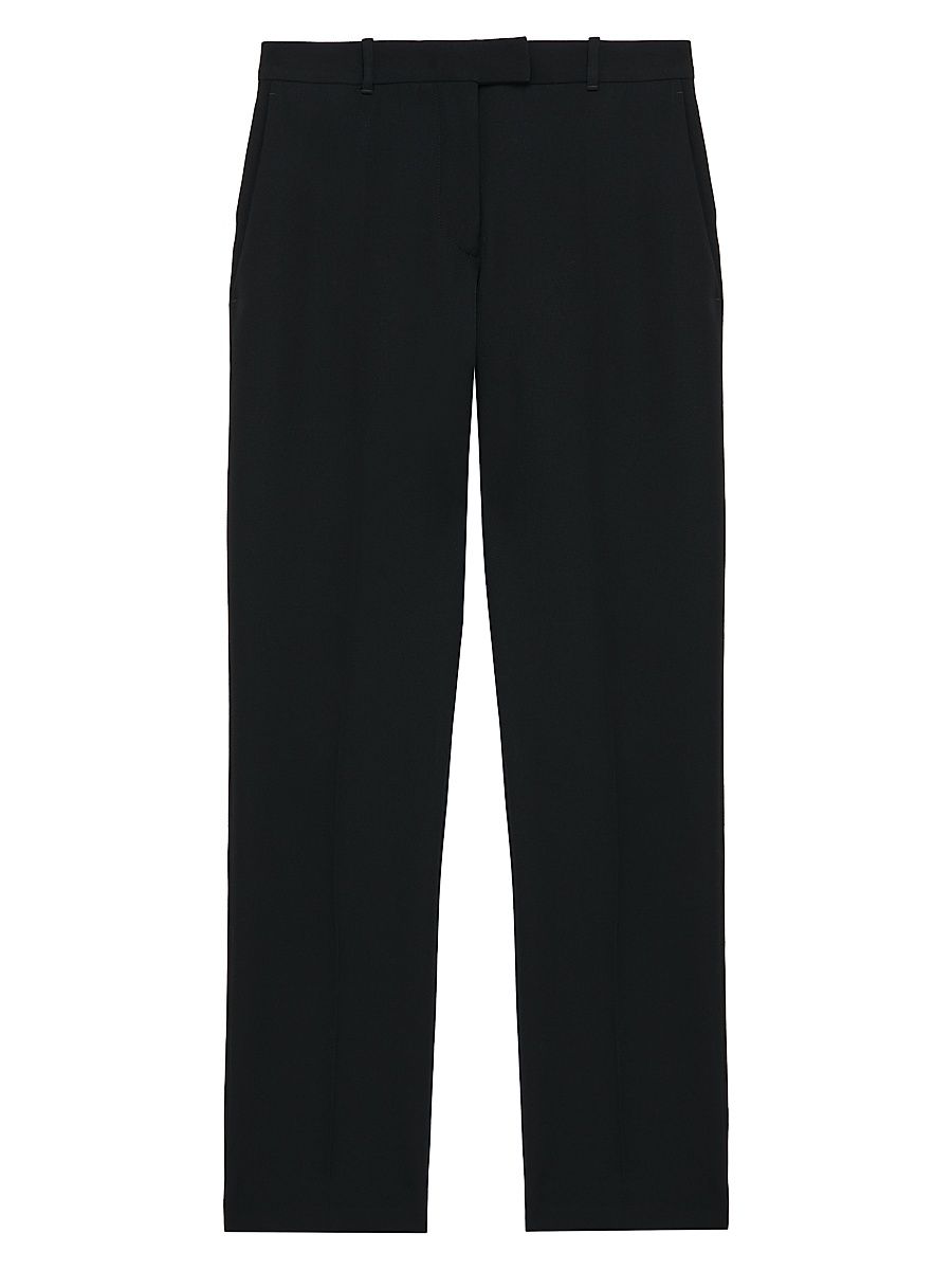 Women's Wool Crop Trousers - Black - Size 10
