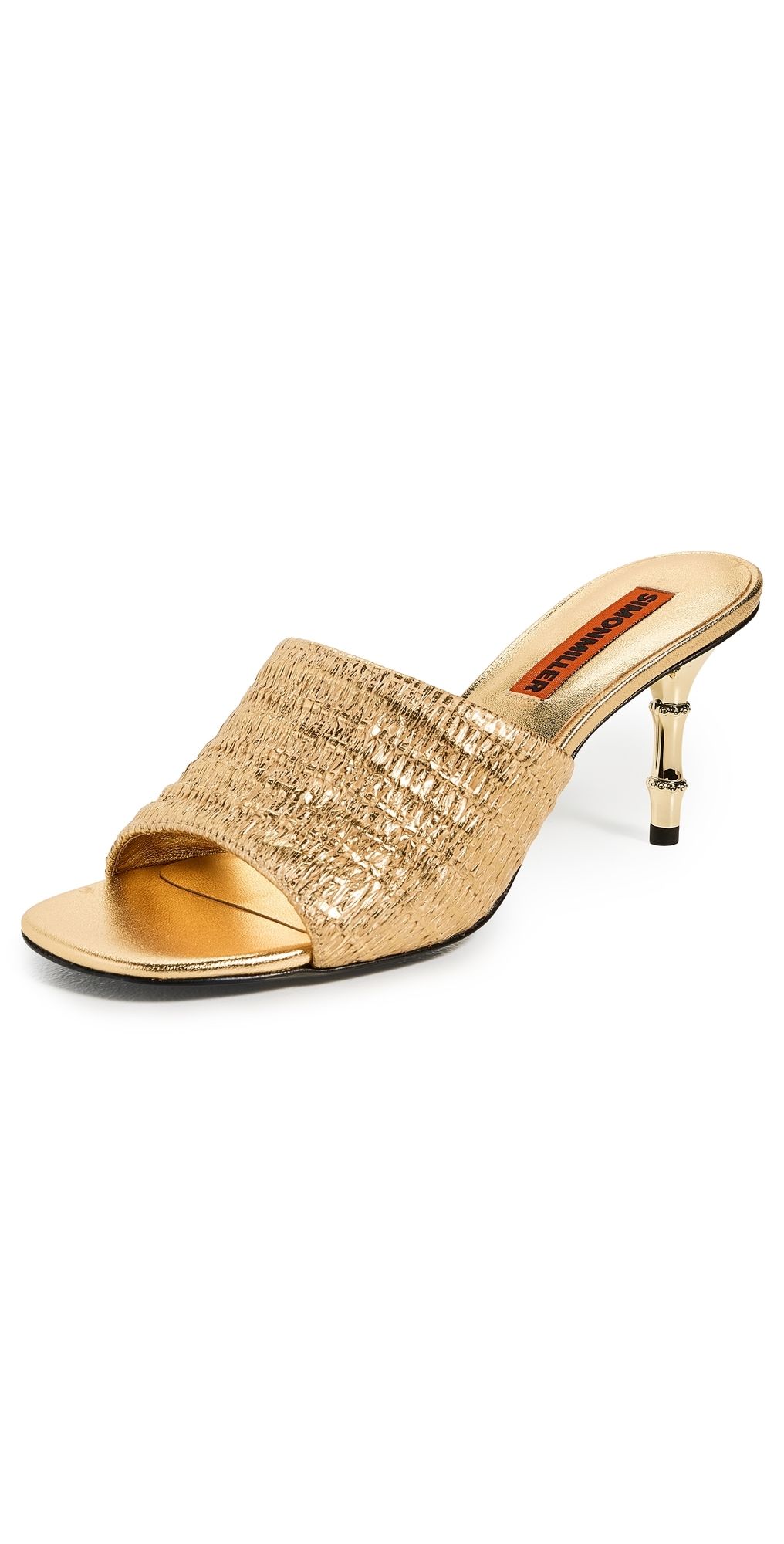 SIMONMILLER Playa Bamboo Heels Gold/Natural 37