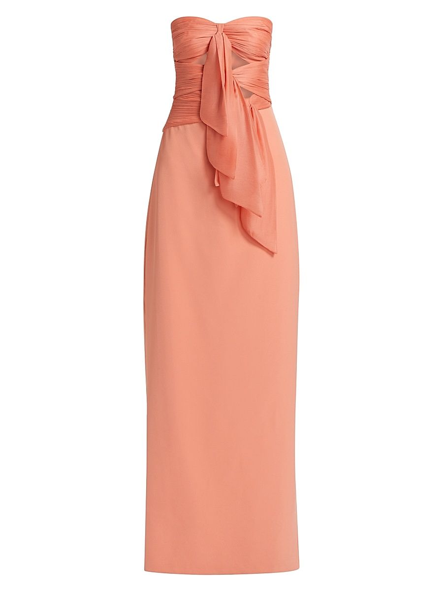 Women's Diana Cutout Bow Strapless Gown - Peach Sky - Size 8