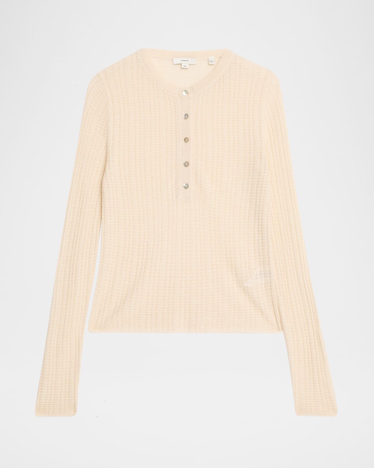 Waffle-Knit Henley Top