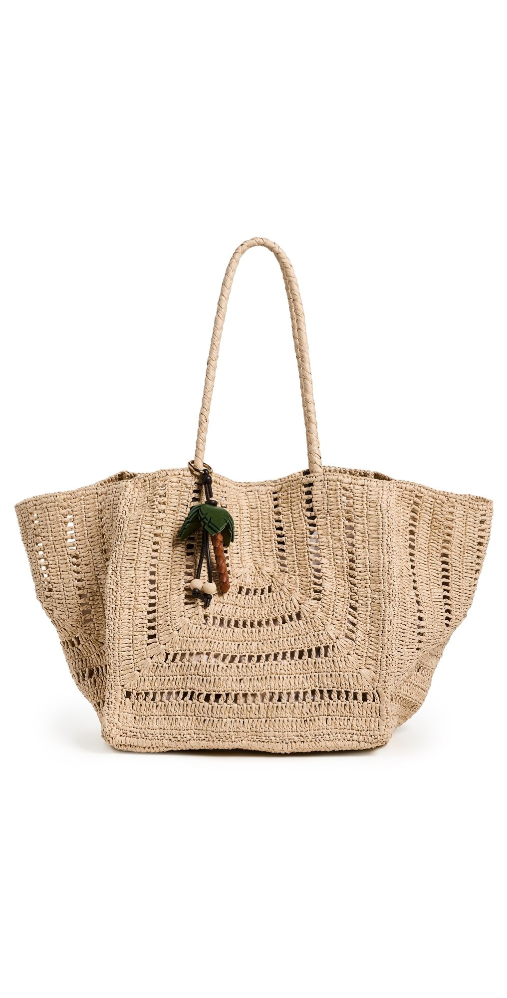 Madewell Madewell x Shopbop Large Eyelet Raffia Tote w/ Bag Charm Natural One Size