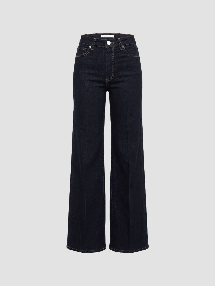 Good American Women's Holiday Good Waist Palazzo Jeans - Rinse - Size 0