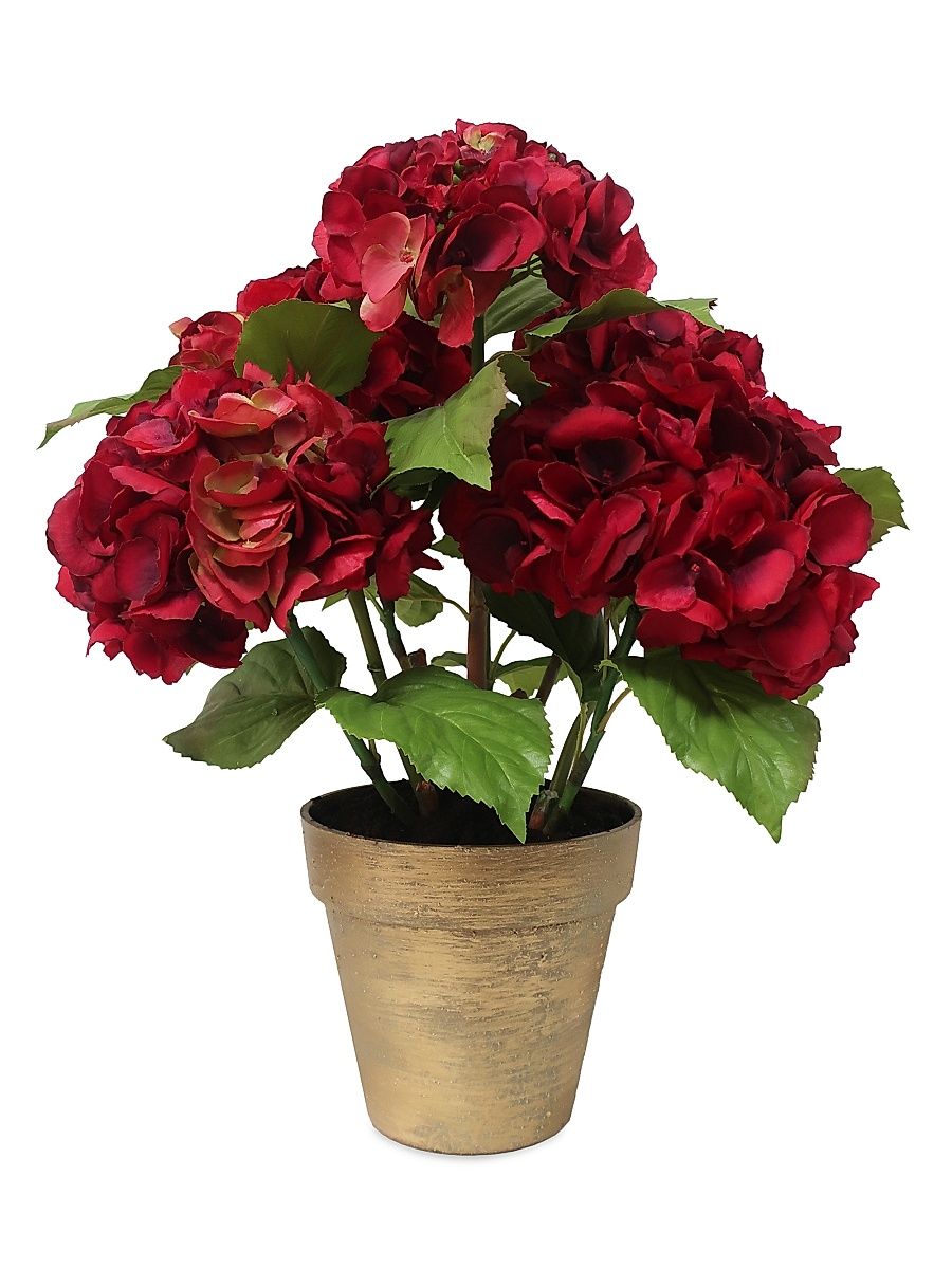 Holiday Newness Potted Faux-Hydrangea Arrangement