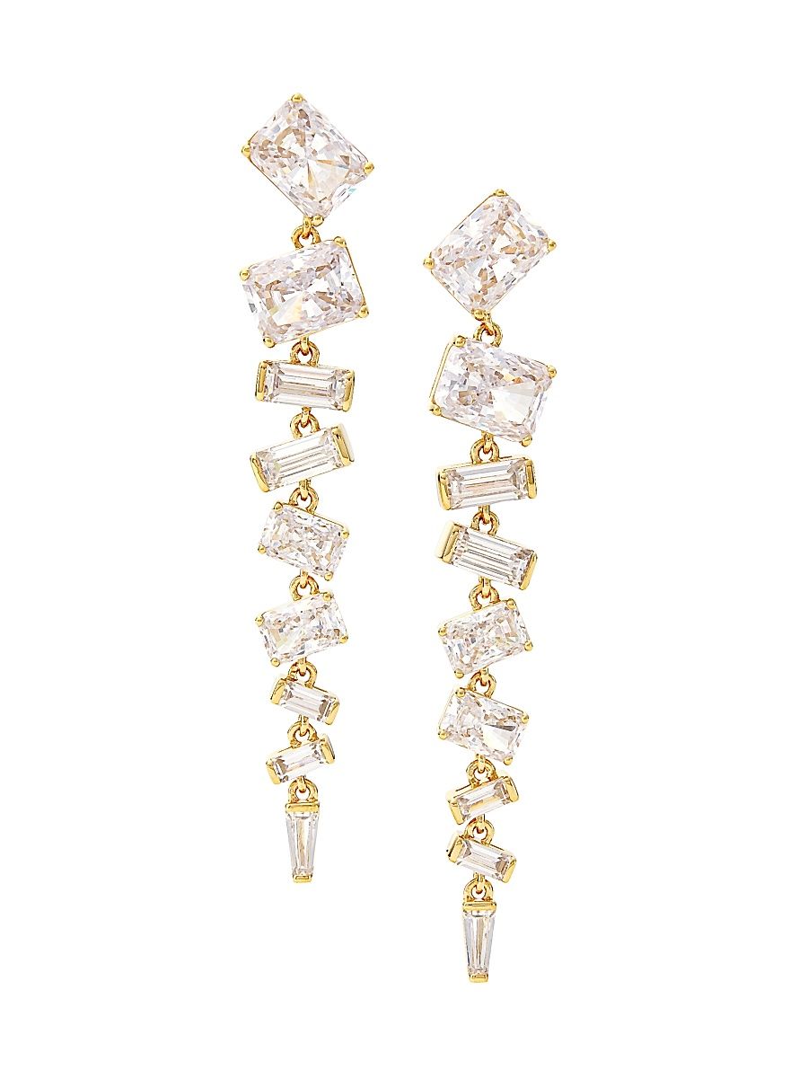 Women's Revelry 18K-Gold-Plated & Cubic Zirconia Linear Drop Earrings - Gold