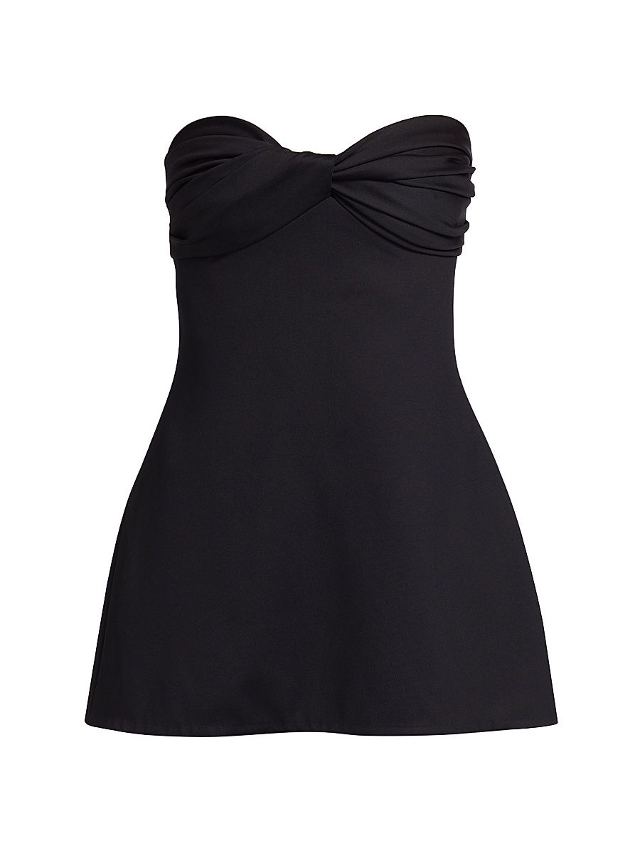Women's Twist Strapless Peplum Top - Black - Size XL