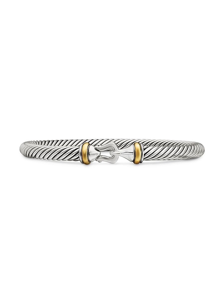 Women's Buckle Classic Cable Bracelet in Sterling Silver - Silver - Size XS