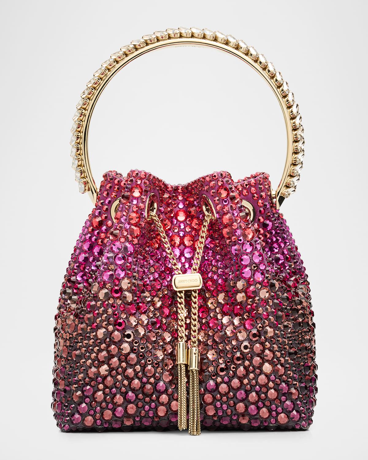 Bon Bon Ombre Crystal Top-Handle Bucket Bag