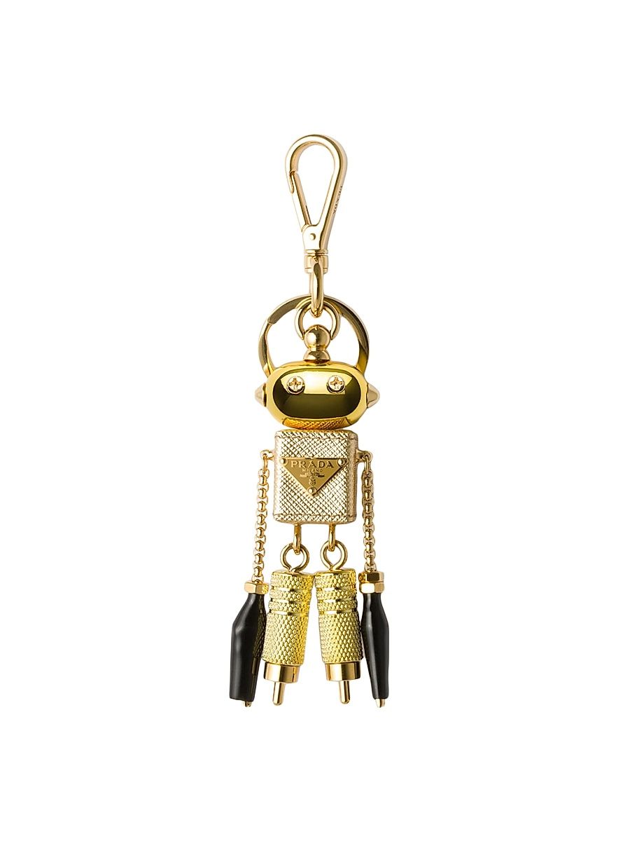 Women's Robot Saffiano Leather Bag Charm - Multicolored