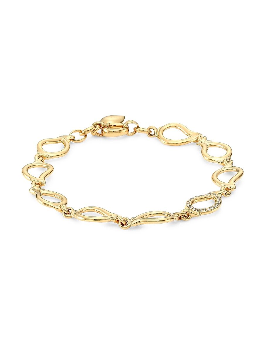 Women's Signature Drop 18K Yellow Gold & Diamond Pavé Small Bracelet - Yellow Gold