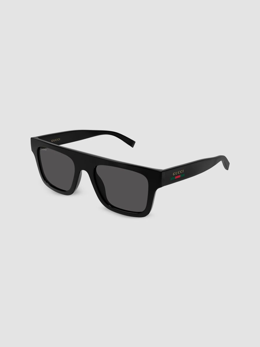 Gucci Men's Web Stripe 53MM Square Sunglasses - Black