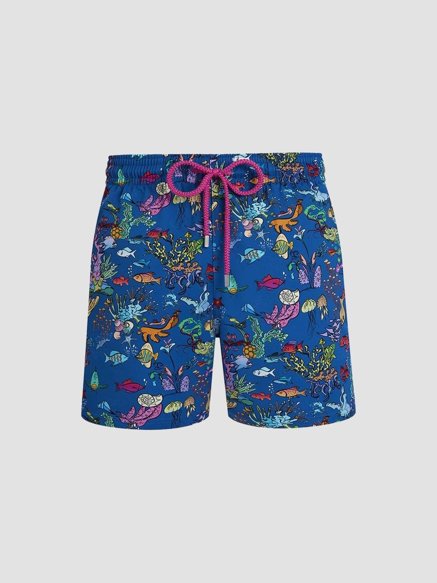 Vilebrequin Men's Aquarium Stretch Swim Shorts - Palace Blue - Size XXXL