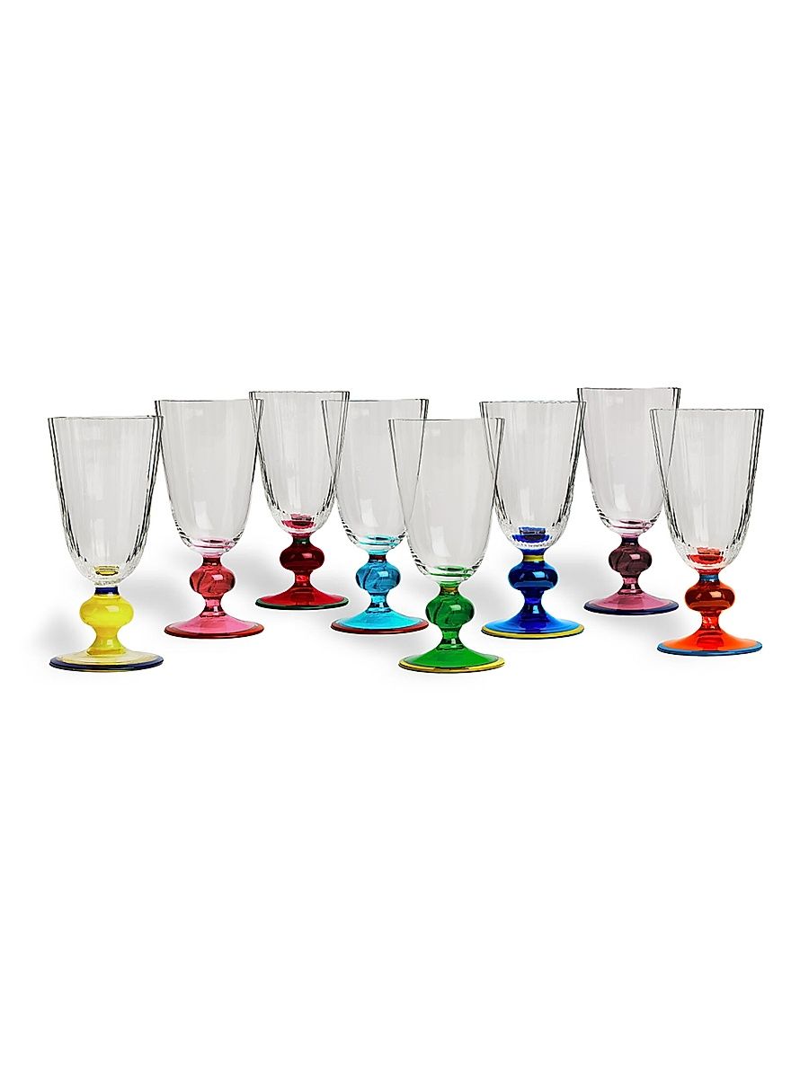 Perfetto Wine Glasses Set of 8 - Mix Multicolor