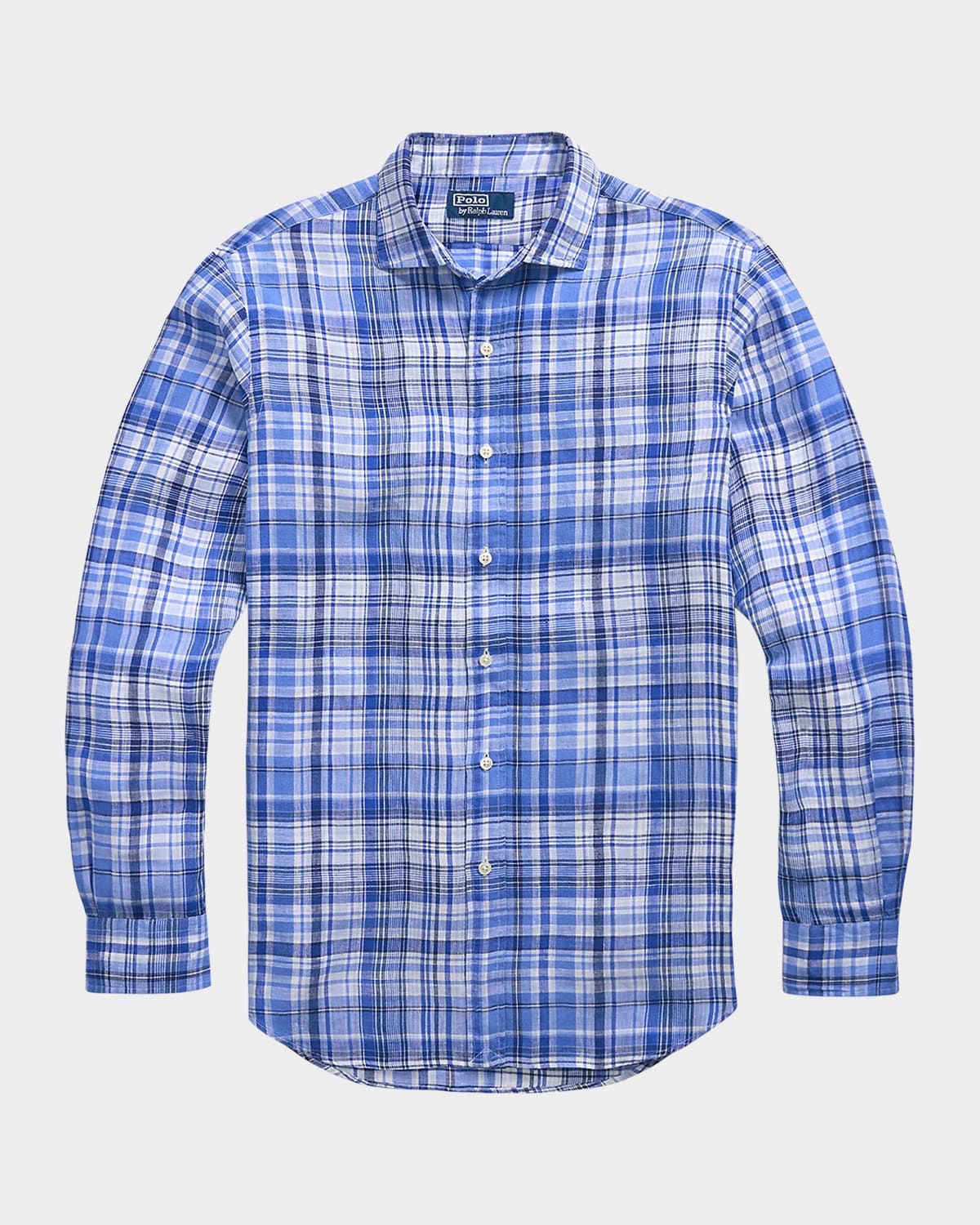 Men & apos;s Classic-Fit Plaid Linen Sport Shirt