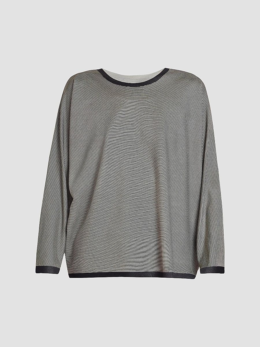 Women's A-Poc Form Striped Blouse - Black