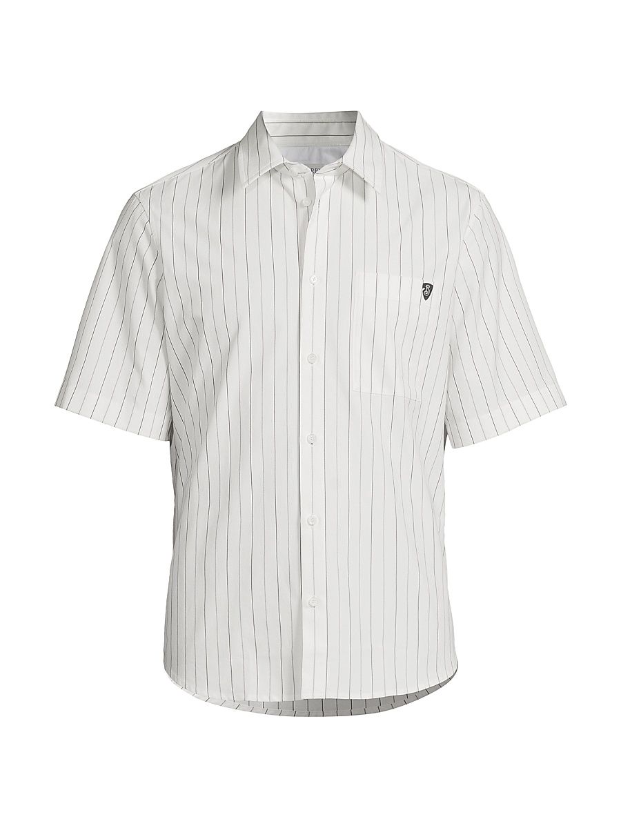 Men's Cotton Button-Front Shirt - String Coal - Size XL