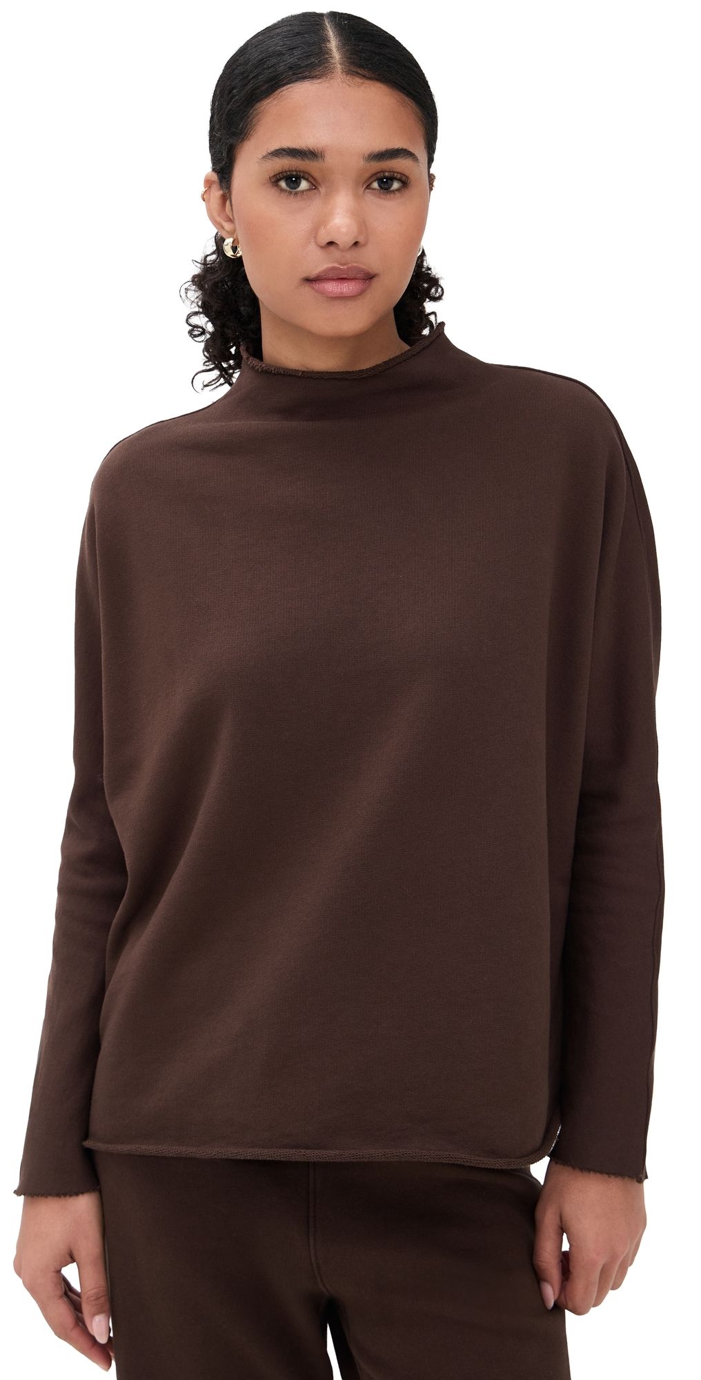 Frank & Eileen Effie Funnel Neck Capelet Sweatshirt Coco XS