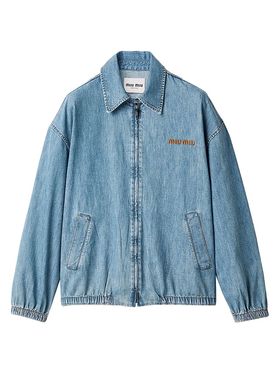 Women's Chambray Blouson Jacket - Blue - Size 6