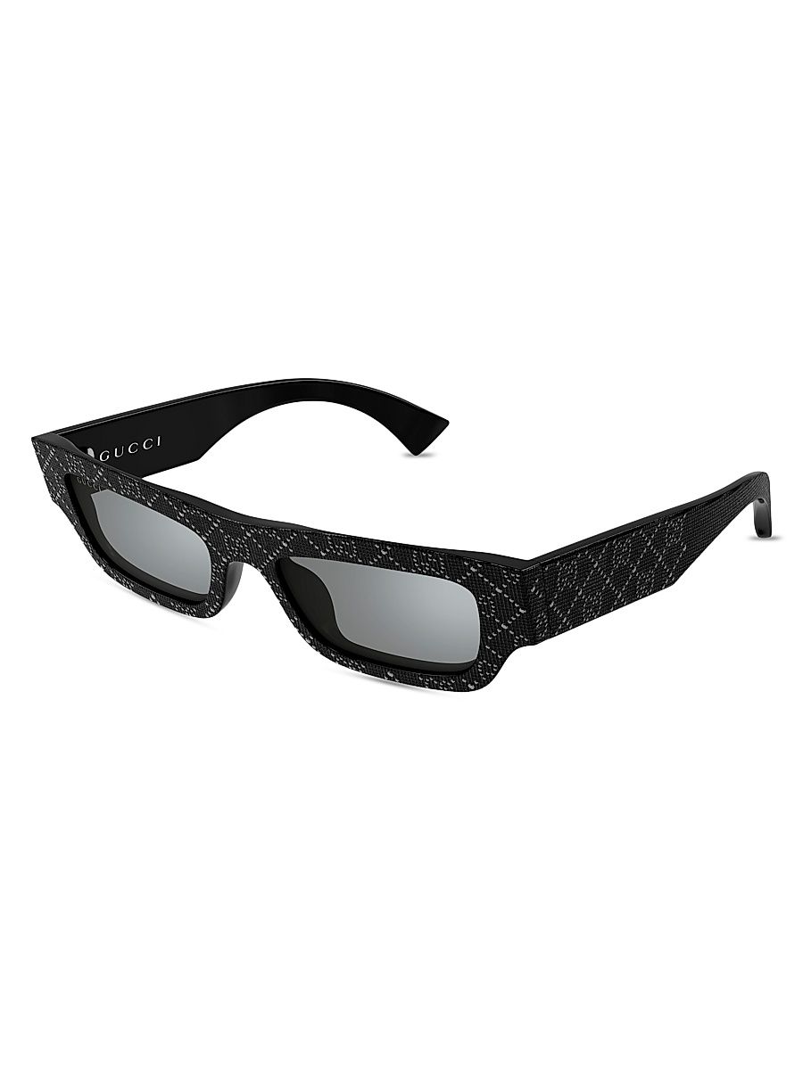 Men's Miami 52MM Rectangular Sunglasses - Black Grey