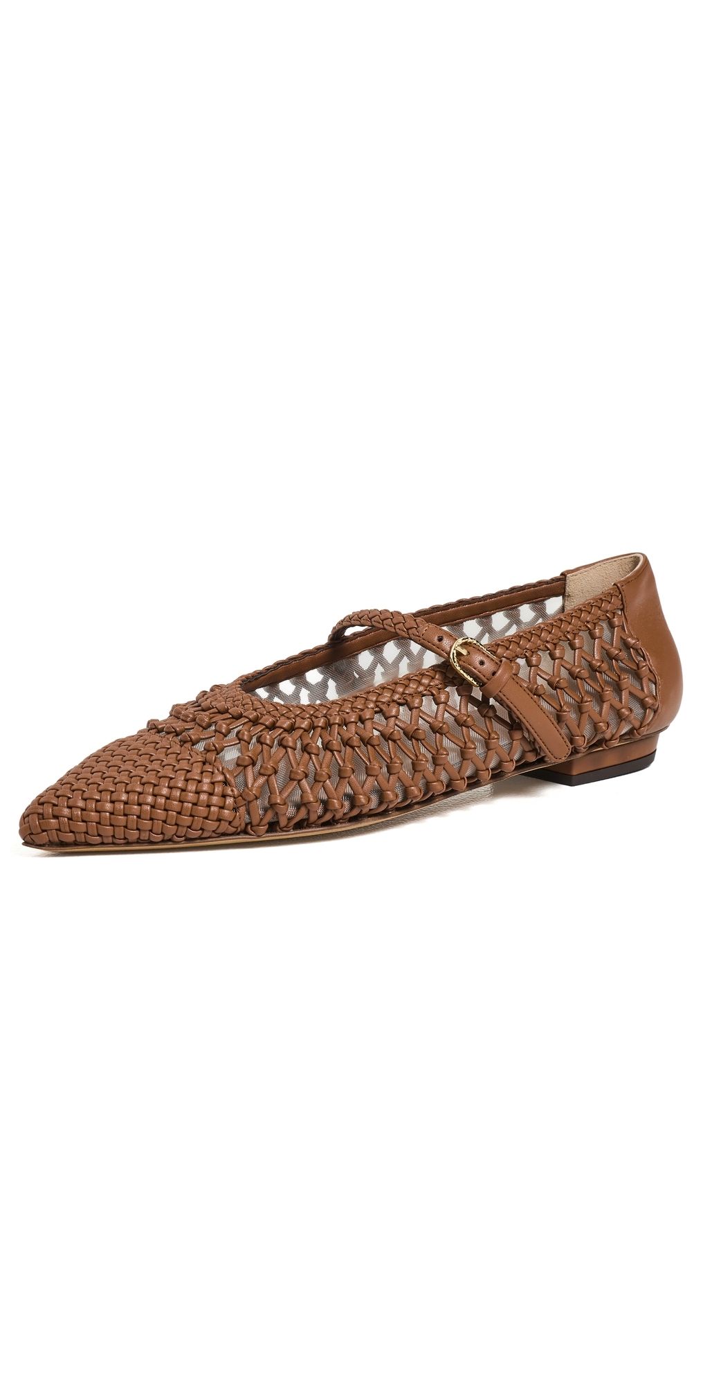 Ulla Johnson Gracie Hand Knotted Ballet Flats Chestnut 36