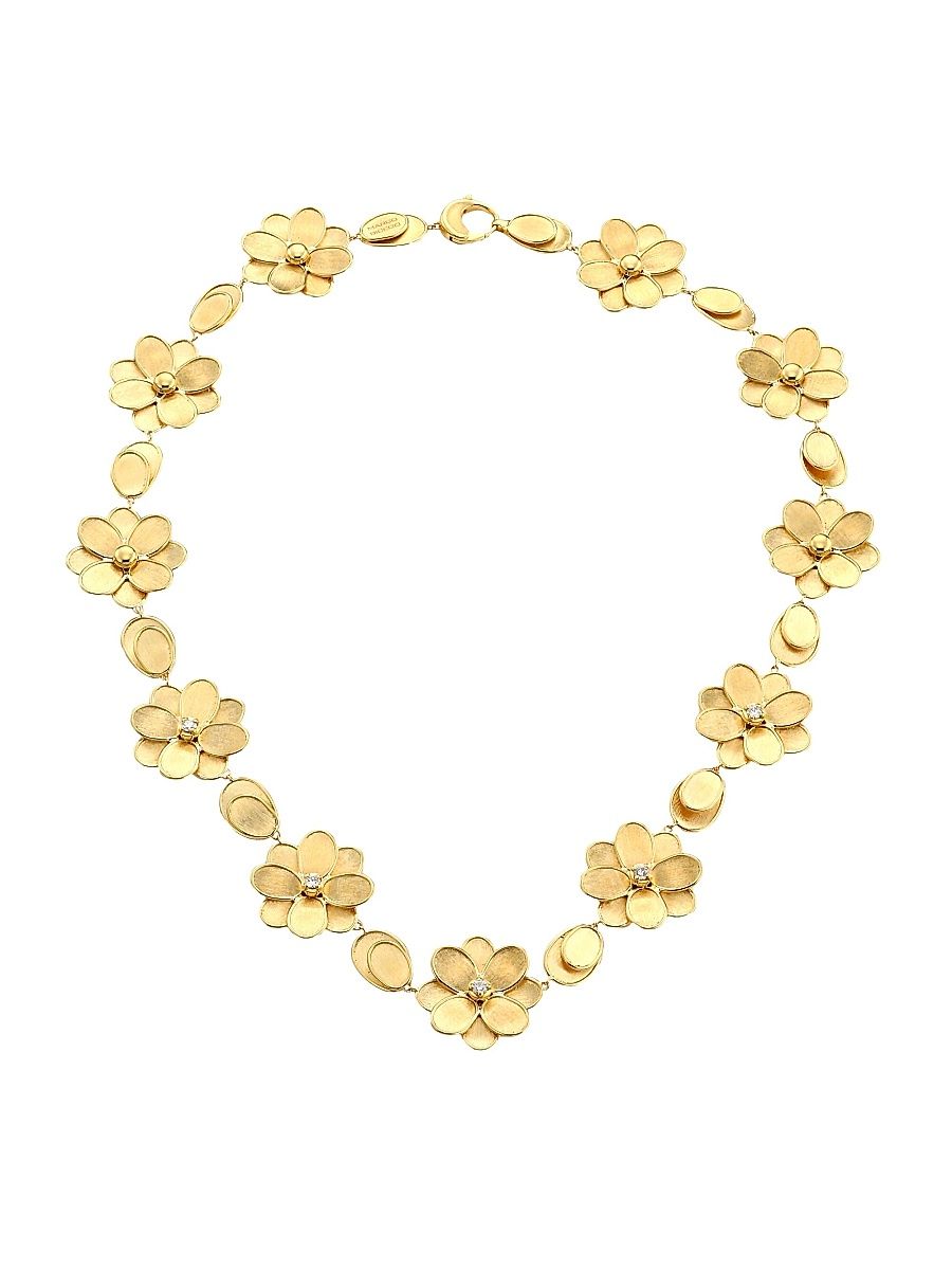 Women's Petali 18K Yellow Gold & Diamond Flower Collar Necklace