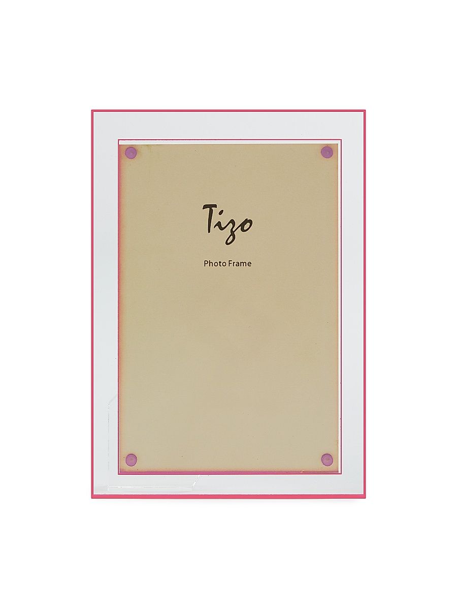 Tizo Lucite Double-Border Frame - Pink - Size 5 x 7