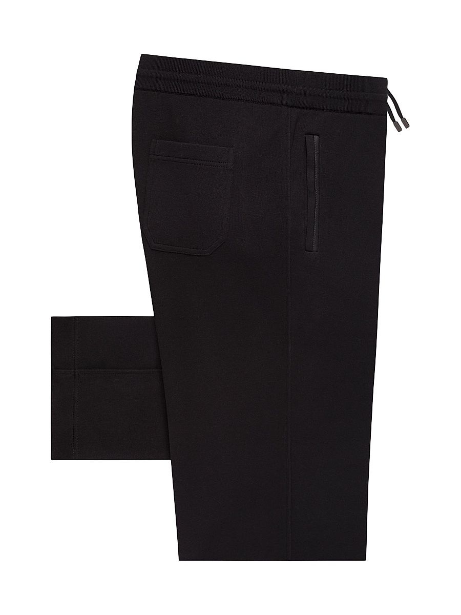 Men's Knitted Classic Croc Details Jogging Trousers - Black - Size 42