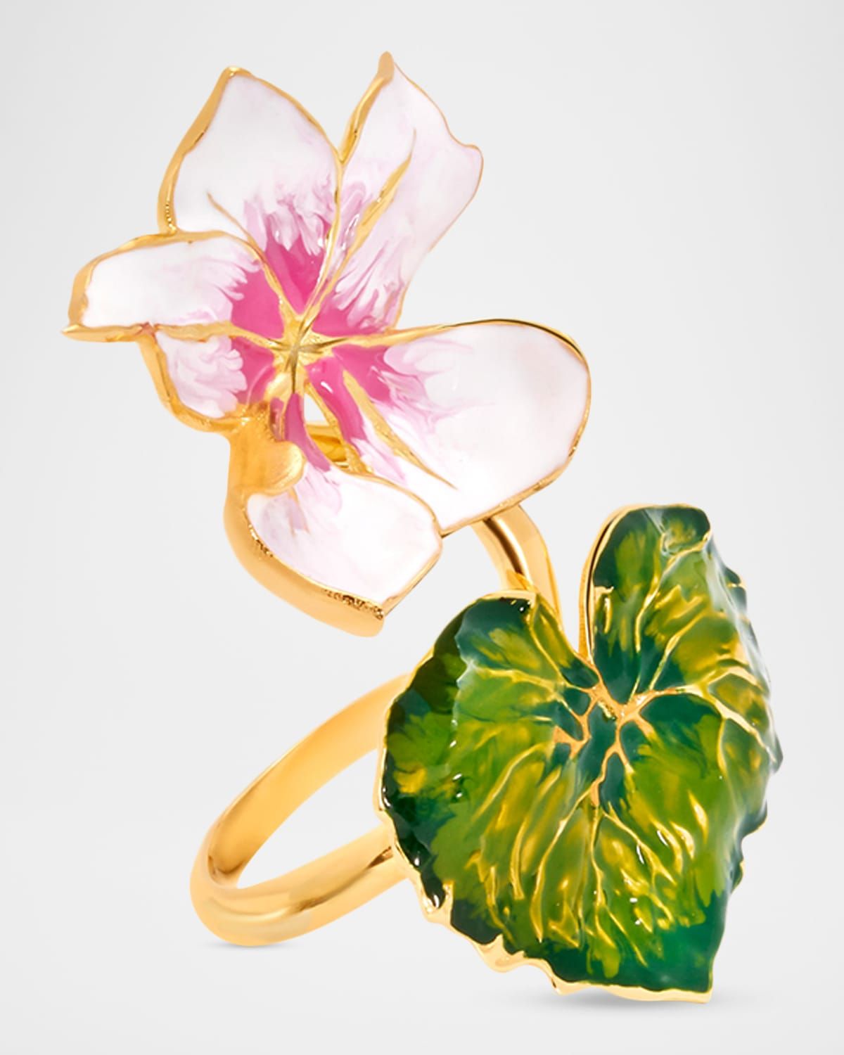 Cyclamen and Leaf Statement Ring