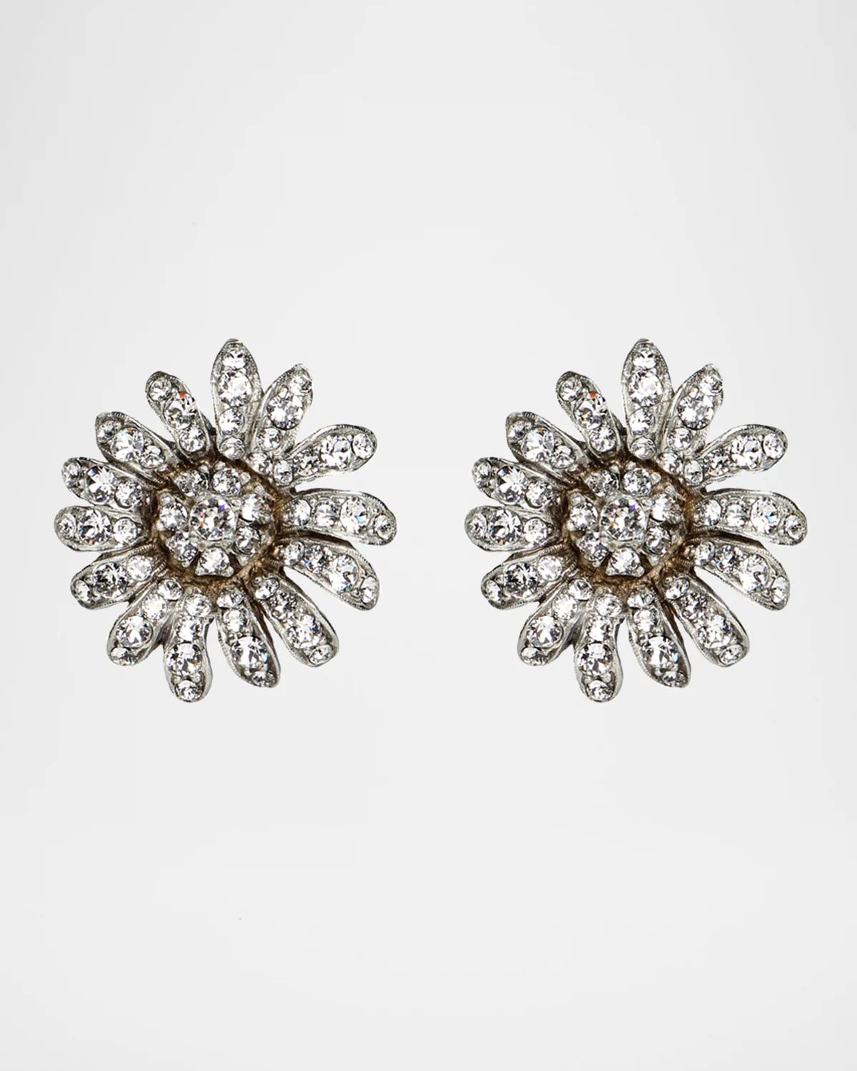 Crystal Daisy Clip-On Earrings