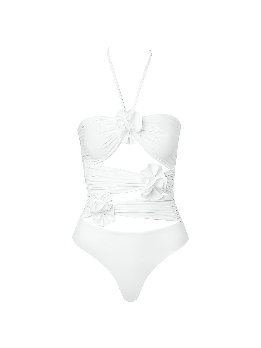 Women's Trinitaria One-Piece Cut-Out Swimsuit - Off White - Size 2