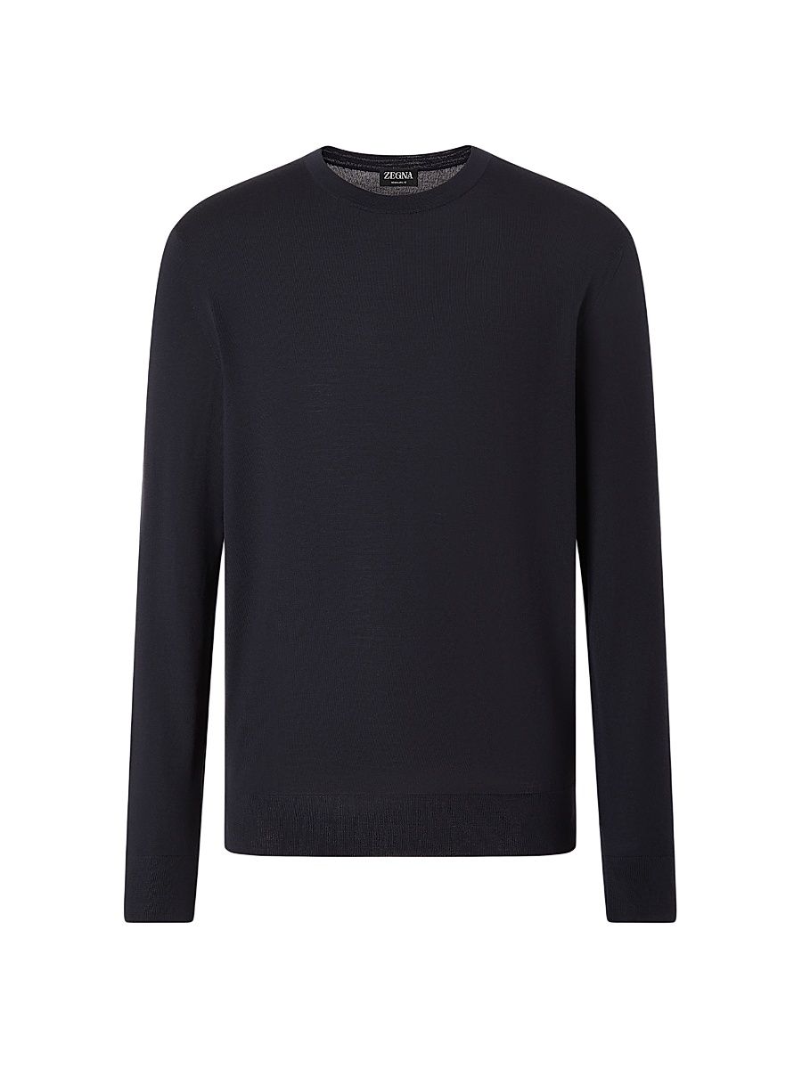 Men's 15milmil15 Wool Crewneck Sweater - Navy Blue - Size 50